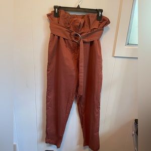 Mango paper bag high waist pants